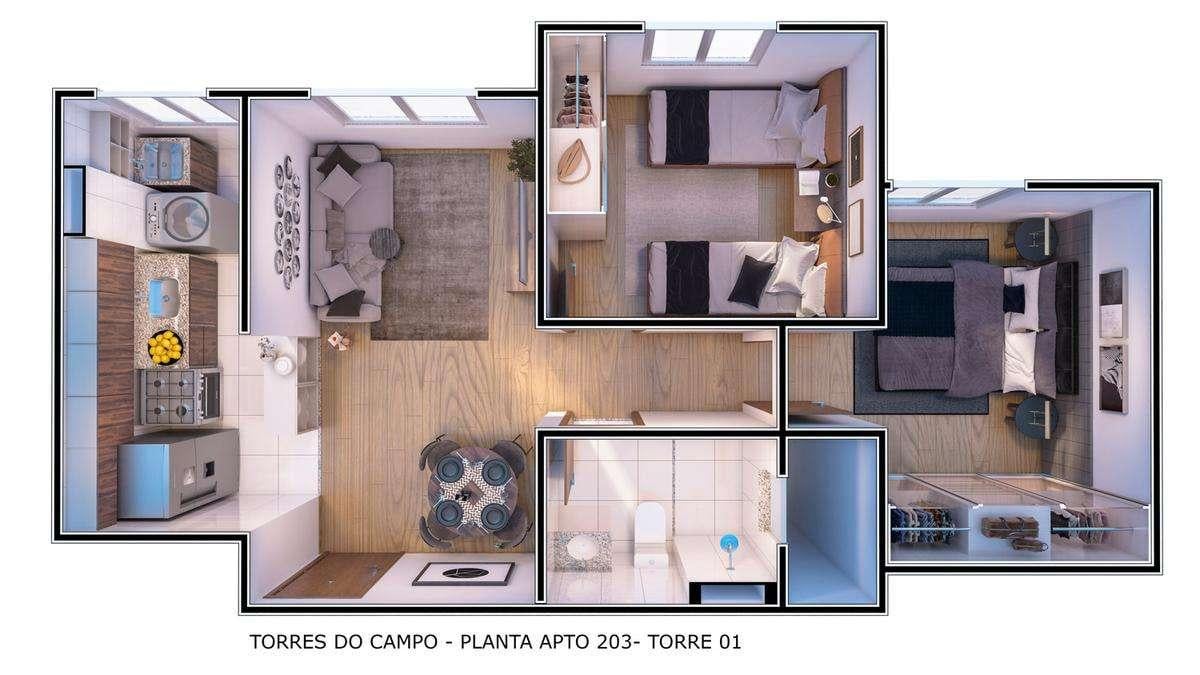 APARTAMENTO  VENDA 2 QUARTOS- RESIDENCIAL TORRES DO CAMPO-CEILNDIA SUL