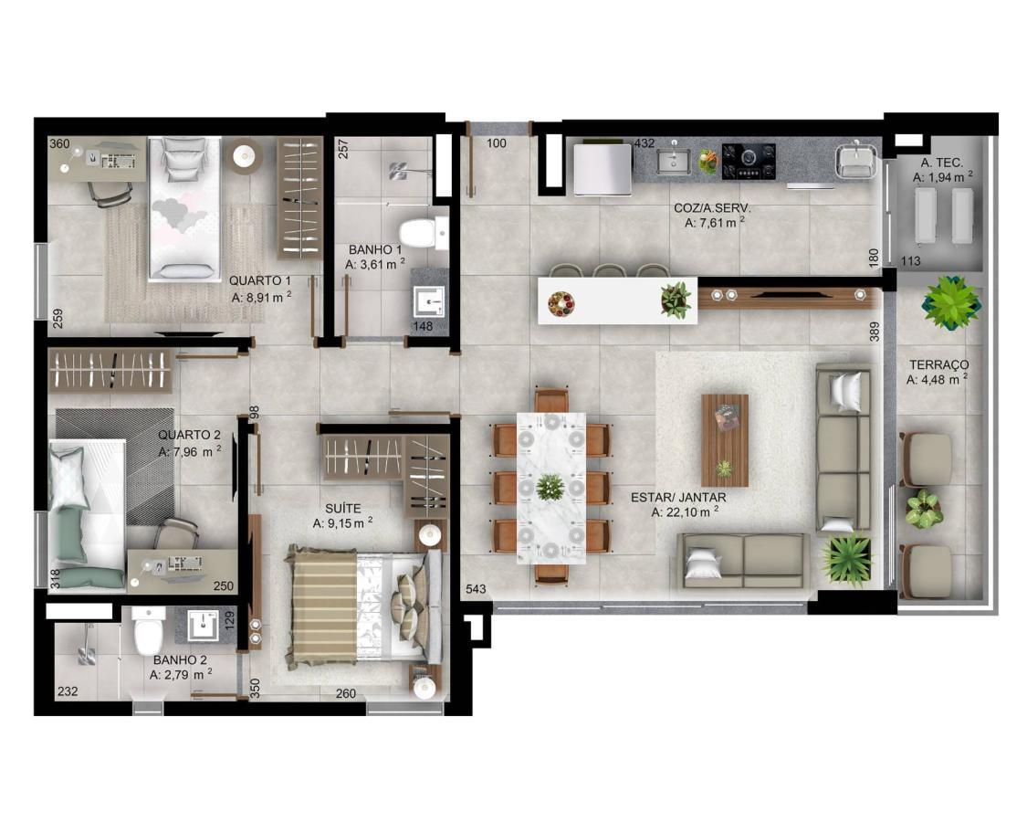 APARTAMENTO  VENDA 3 QUARTOSGUAS CLARAS-LUX BOULEVARDGUAS CLARAS-LUX BOULEVARD