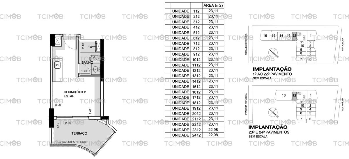 Planta do apto 212 do Setin Downtown Nova Repblica