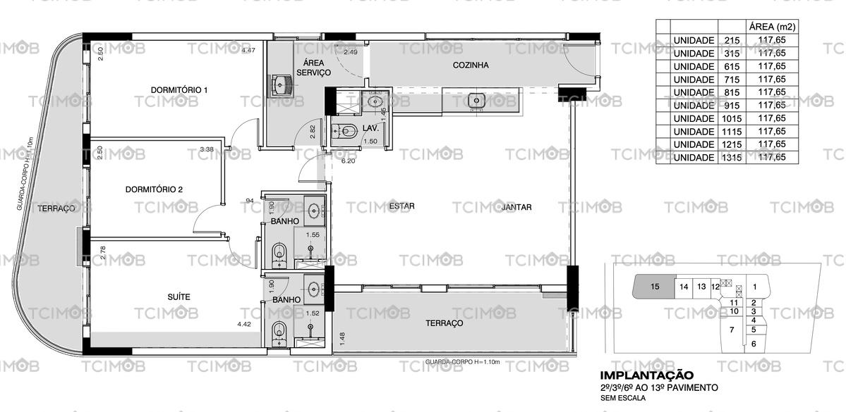 Planta do apto 915 do Setin Downtown Nova Repblica