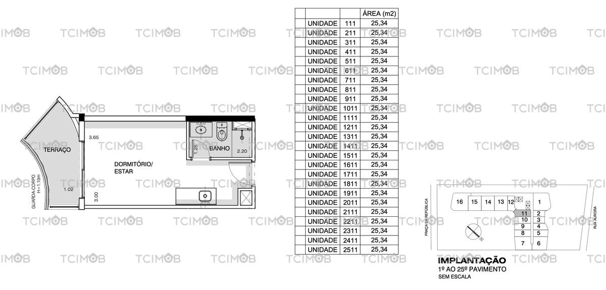 Planta do apto 2511 do Setin Downtown Nova Repblica