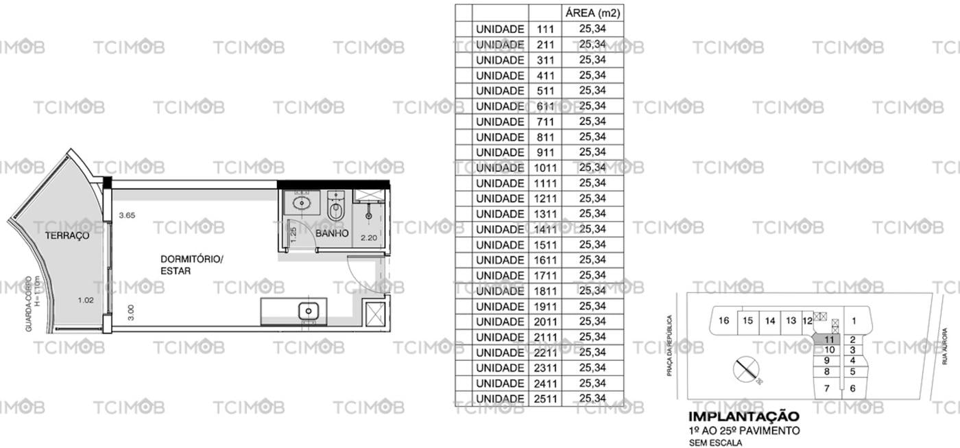 Planta do apto 2107 do Setin Downtown Nova Repblica