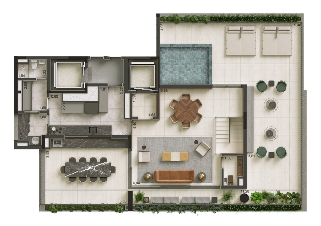 Planta 07 - 4 dorm 405m - cobertura duplex - superior