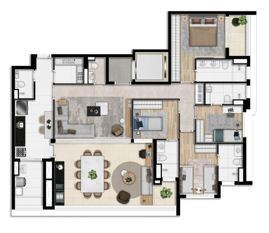 Planta 03 - 4 dorm 158m