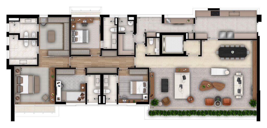 Planta 04 - 4 dorm 293m