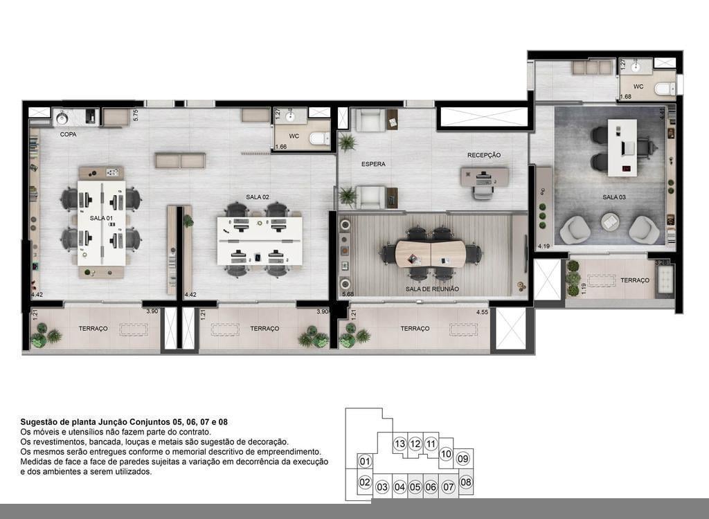 Planta 04 - sala comercial 143m2 - junc a o