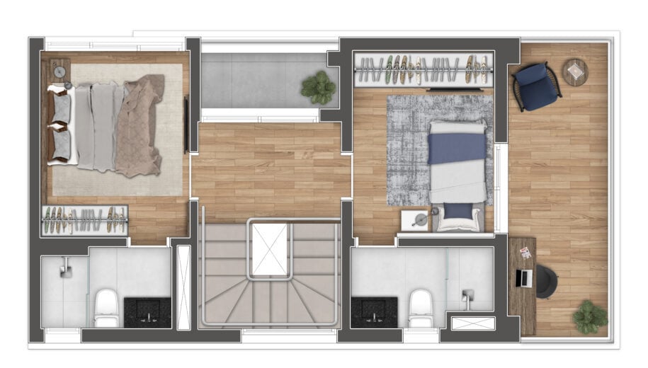 Planta 06 - 2 dorm 97m - duplex superior