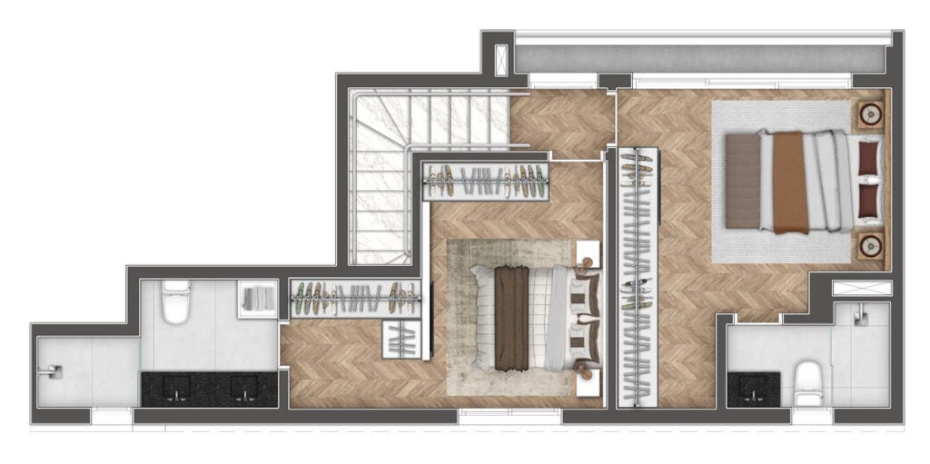 Planta 04 - 2 dorm 85m - duplex superior