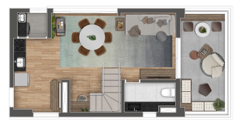 Planta 05 - 2 dorm 97m - duplex inferior