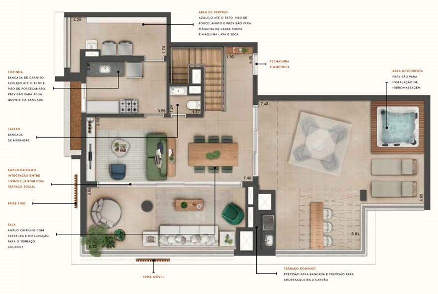 Planta 08 - 3 dorm 205m - cobertura duplex - superior