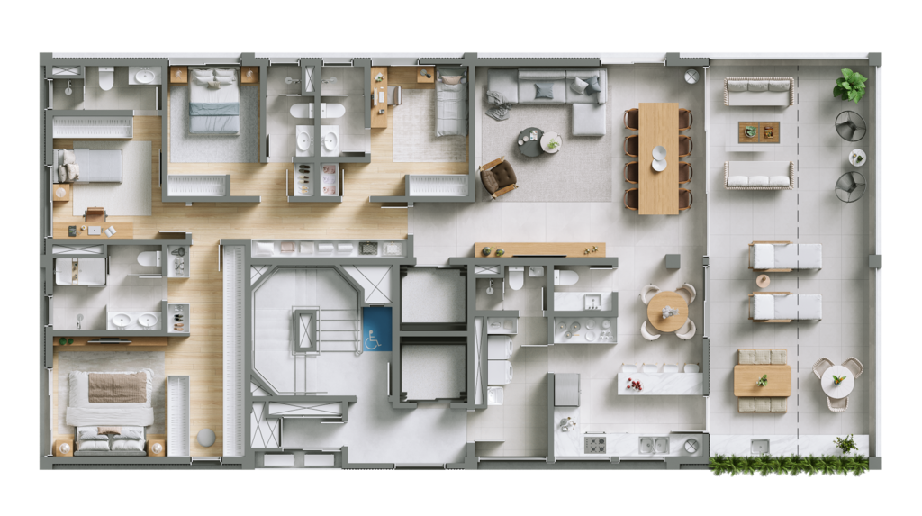 Planta 09 - 4 dorm 217,85m