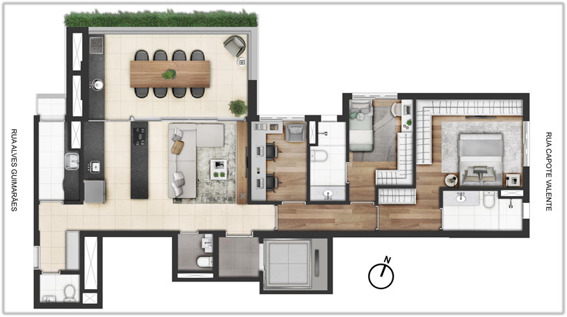 Planta 03 - 2 dorm 129 50m - opo