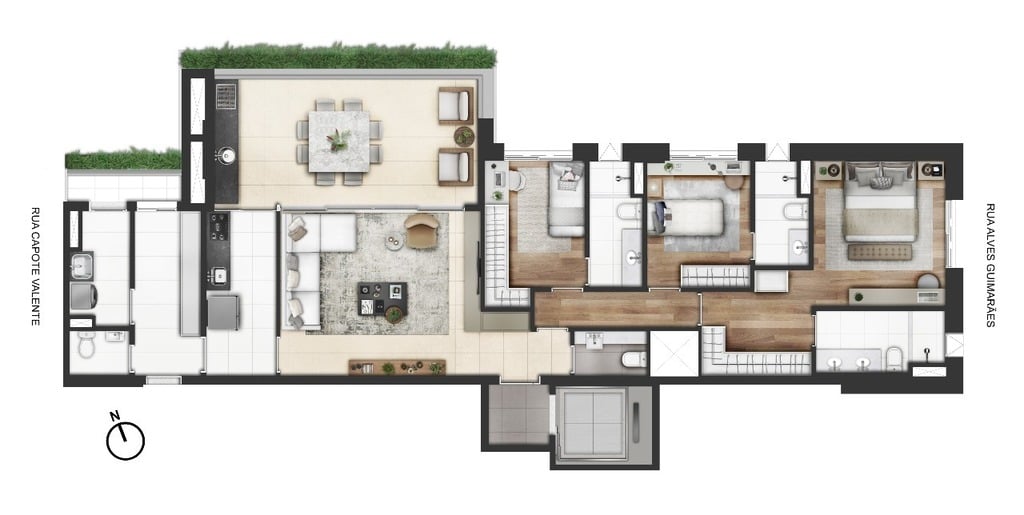 Planta 05 - 3 dorm 151m