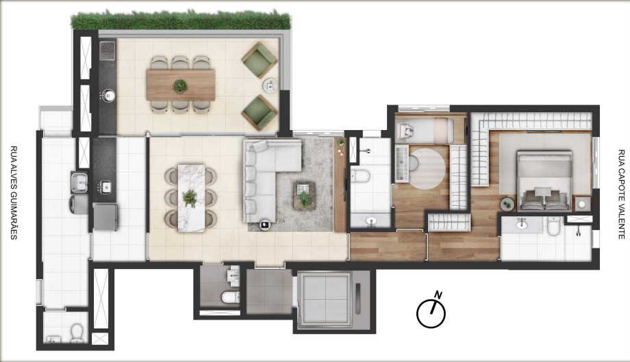 Planta 04 - 2 dorm 129 50m - opo