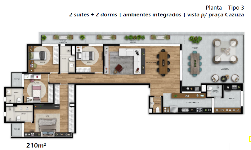 Planta 09 - 4 dorm 210m