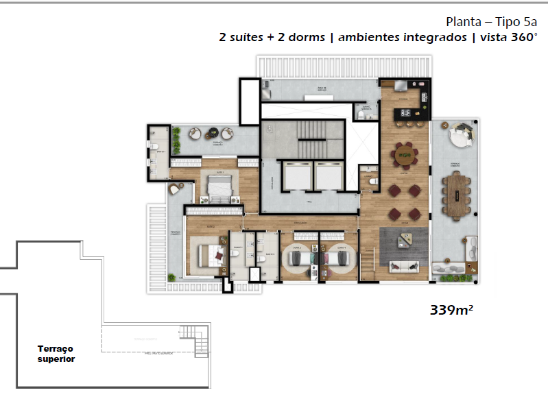 Planta 10 - 4 dorm 339m - duplex