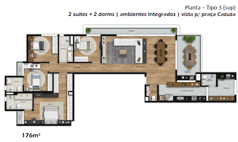 Planta 06 - 4 dorm 176m