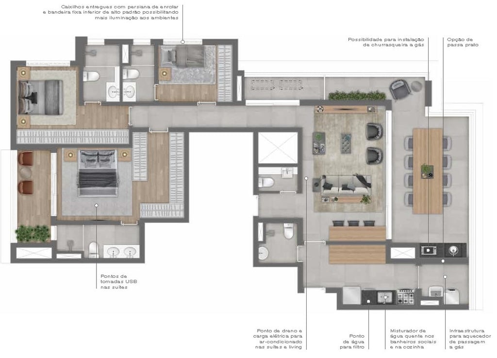 Planta 03 - 3 dorm 148m