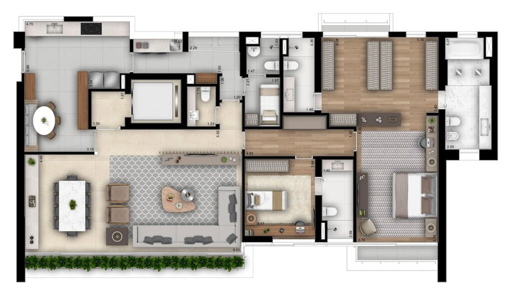 Planta 02 - 2 dorm 229m - opo 1