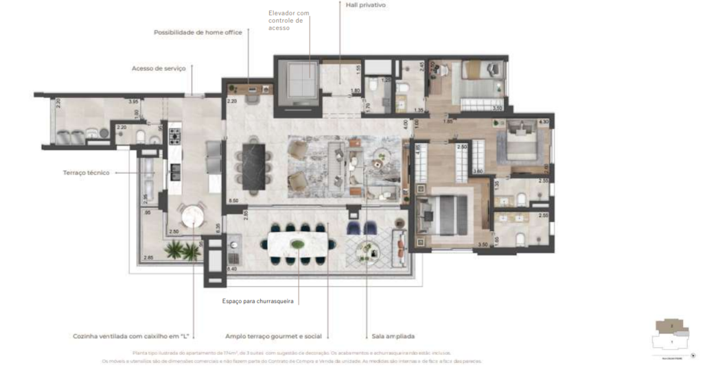 Planta 02 - 3 dorm 174m - opo 1