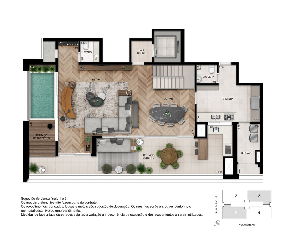 Planta 07 - 4 dorm 287m - duplex inferior