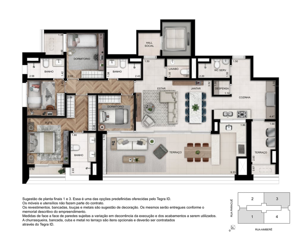 Planta 06 - 4 dorm 157m - opo