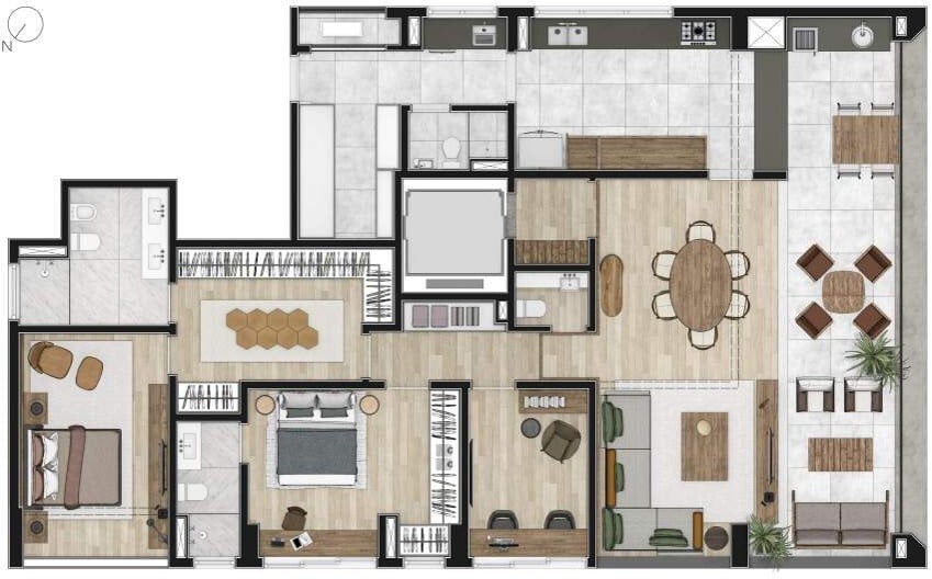 Planta 03 - 3 dorm 194m - opo 2