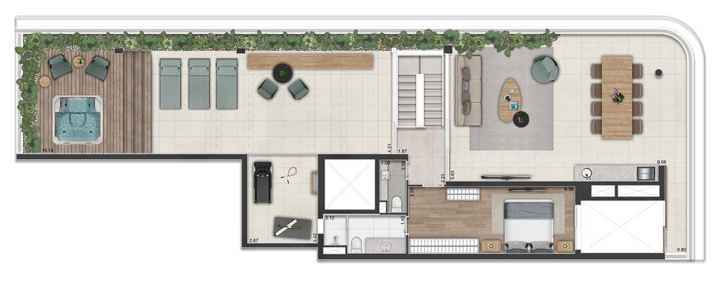 Planta 10 - 4 dorm 374m - cobertura duplex - superior