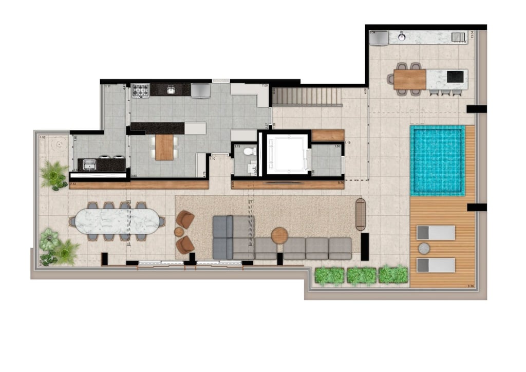 Planta 07 - 4 dorm 410m - cobertura duplex - superior