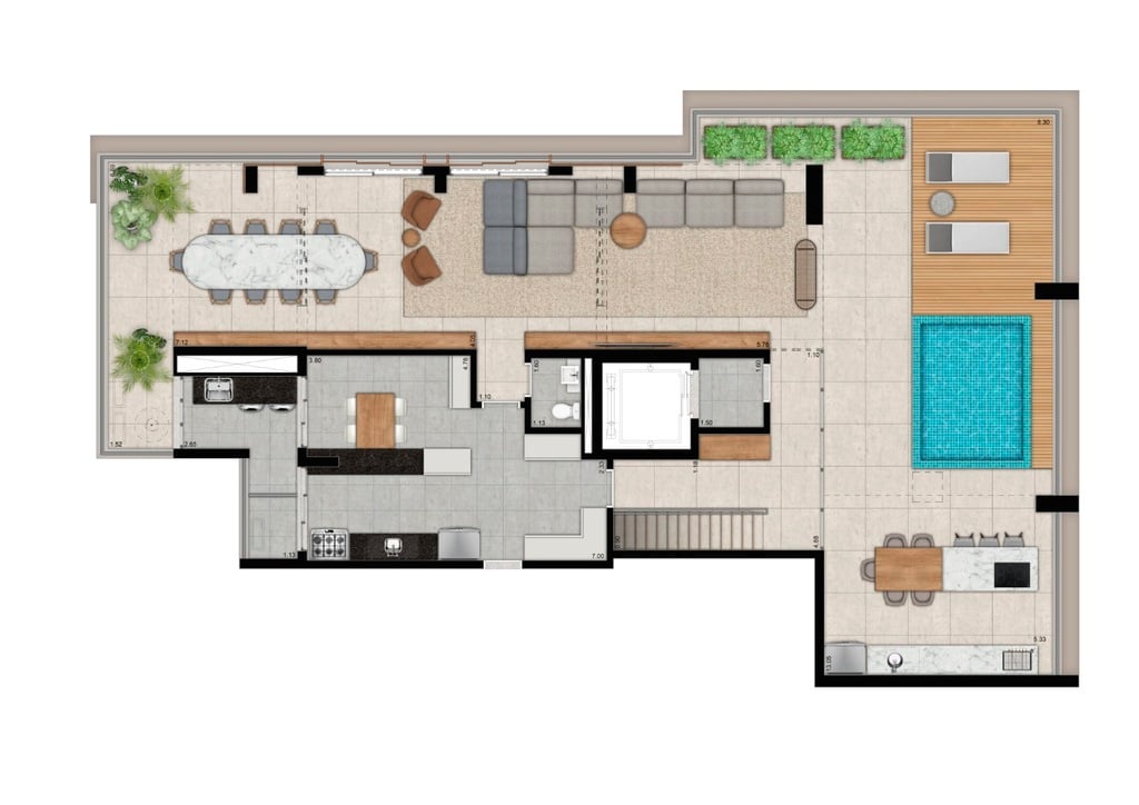 Planta 05 - 4 dorm 208m - cobertura duplex - superior