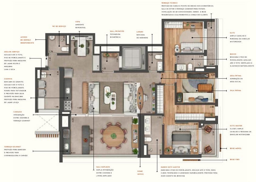 Planta 04 - 2 dorm 147m - opo