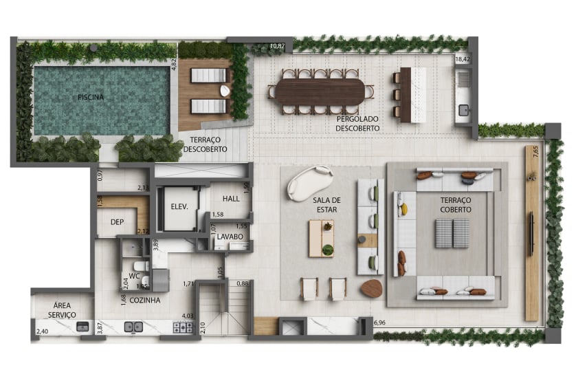 Planta 14 - 4 dorm 475m - cobertura duplex - superior