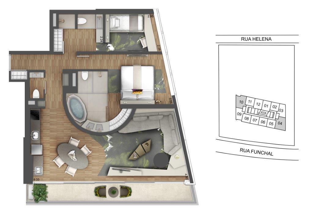 Planta 04 - 2 dorm 102 15m