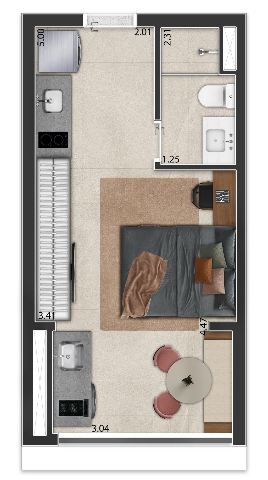 Planta 03 - 1 dorm 26 05m - studio - opo