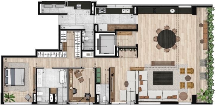 Planta 07 - 2 dorm 196m - opo 3