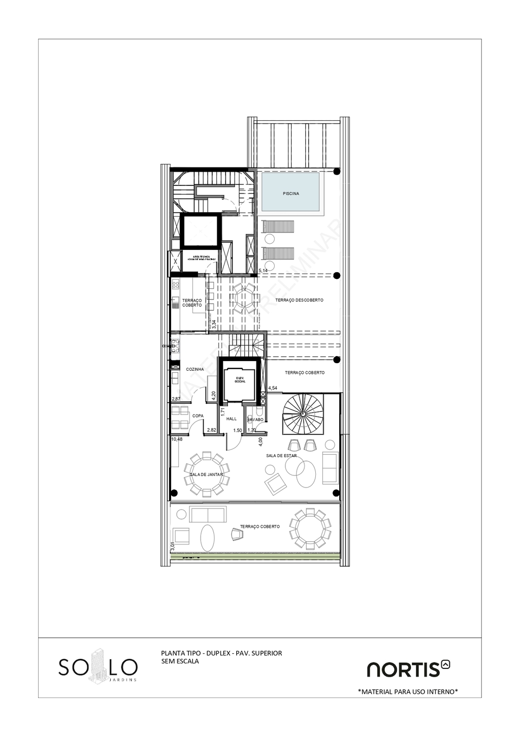 Planta 08 - 3 dorm 460 57m - cobertura duplex superior