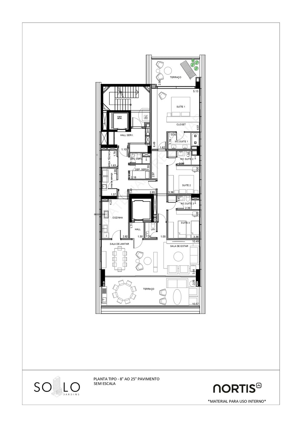 Planta 01 - 3 dorm 239 54m