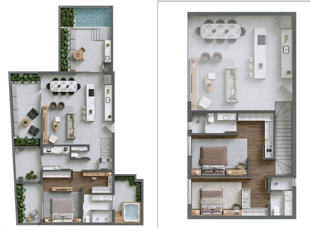 Planta 16 - 3 dorm 228,32m - garden