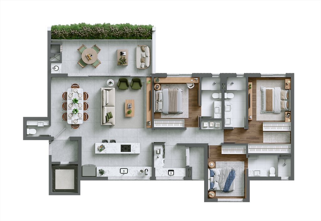 Planta 03 - 3 dorm 147,84m