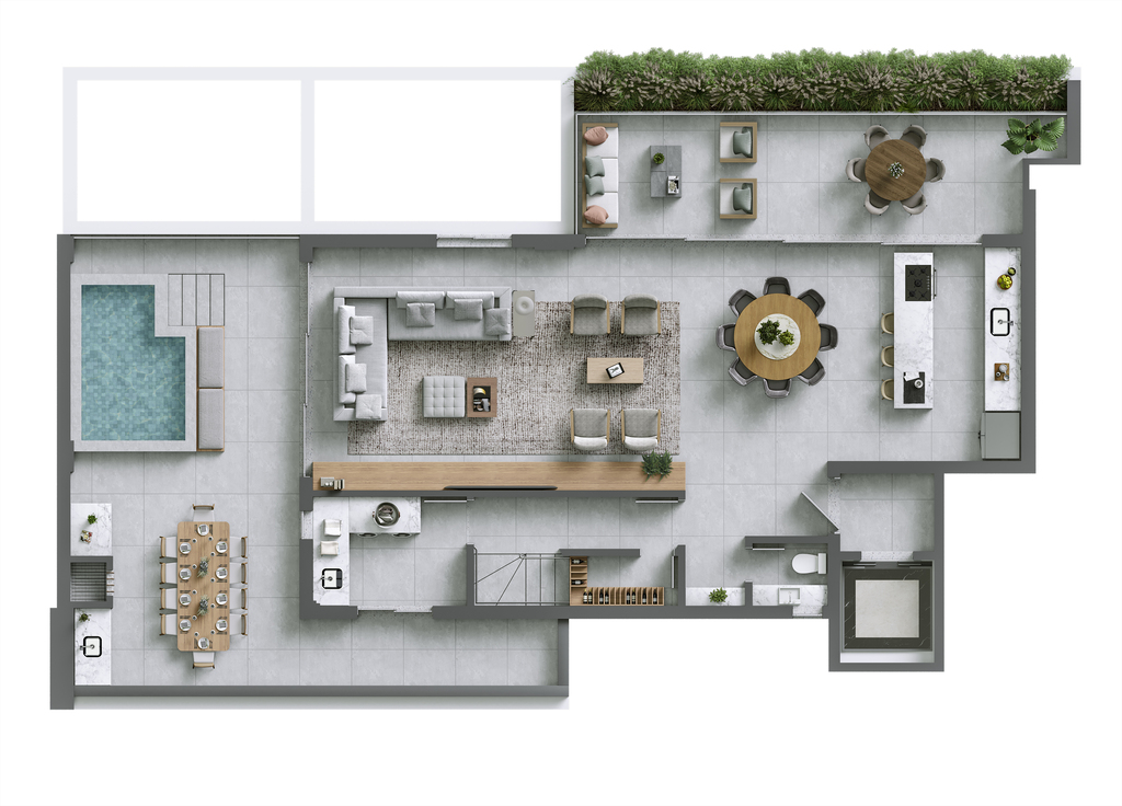 Planta 22 - 3 dorm 268,58m - cobertura duplex - inferior