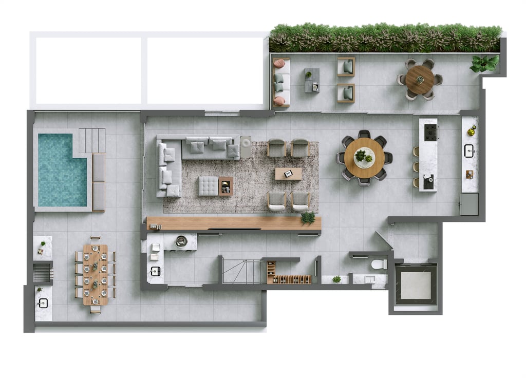 Planta 22 - 3 dorm 268,58m - cobertura duplex - inferior