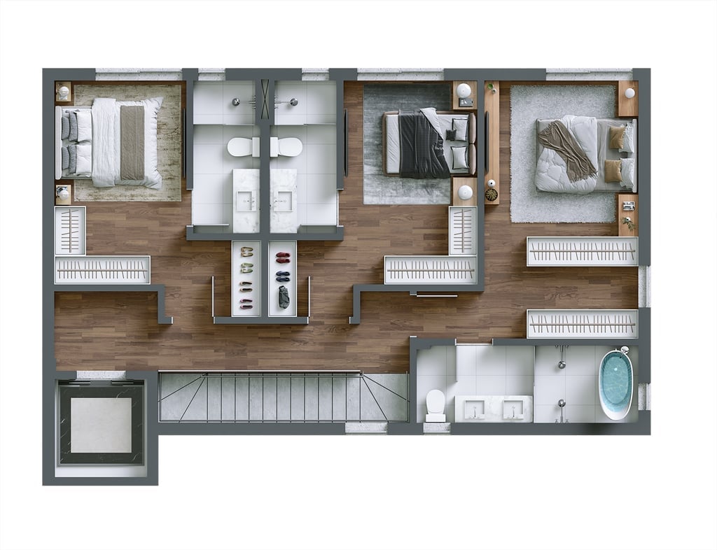 Planta 14 - 3 dorm 225,00m - cobertura duplex - superior