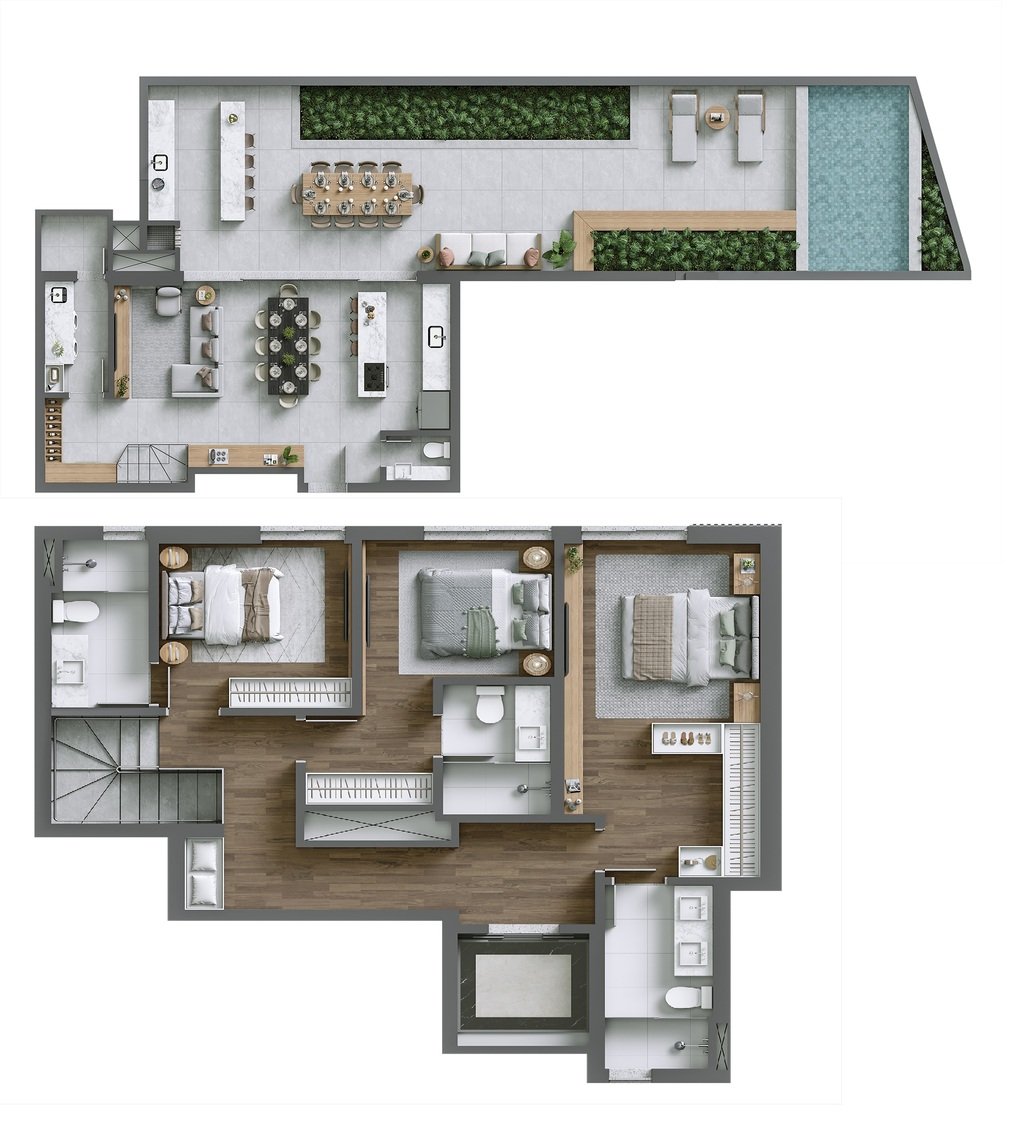 Planta 15 - 3 dorm 225,23m - garden