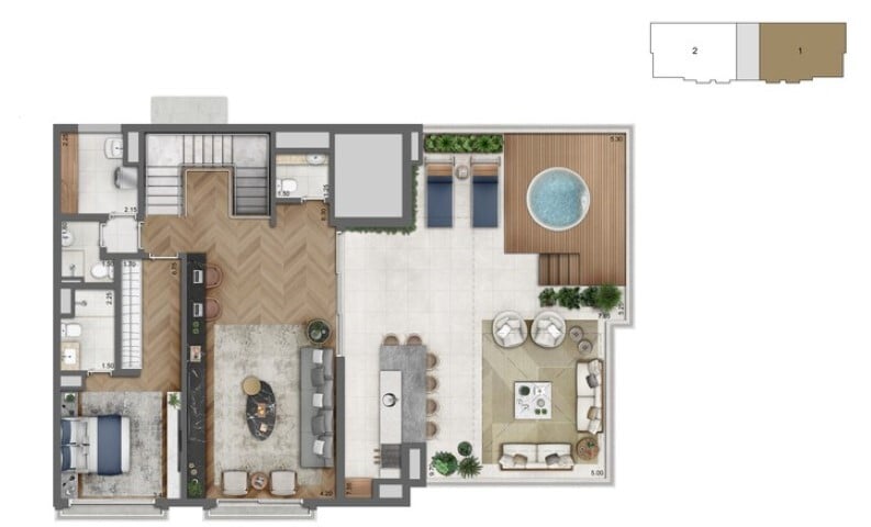 Planta 05 - 4 dorm 329m - cobertura duplex superior