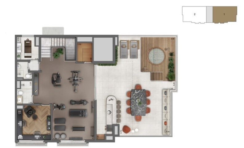 Planta 07 - 3 dorm 329m - cobertura duplex superior -opo