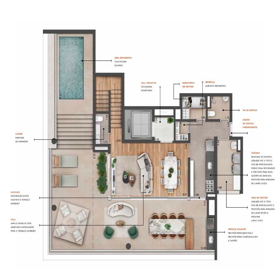 Planta 10 - 4 dorm 300m - cobertura duplex - superior