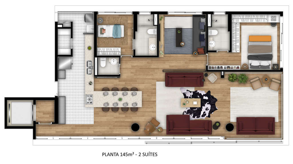 Planta 03 - 3 dorm 145m - opo