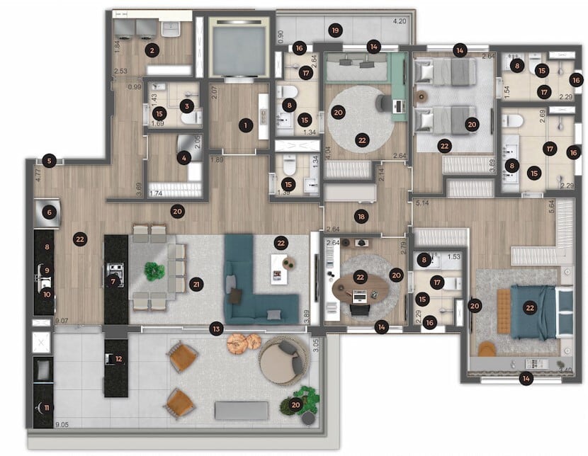 Planta 06 - 4 dorm 194,06m - opo 2