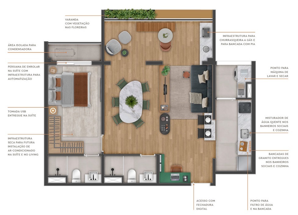 Planta 02 - 1 dorm 69m - opo