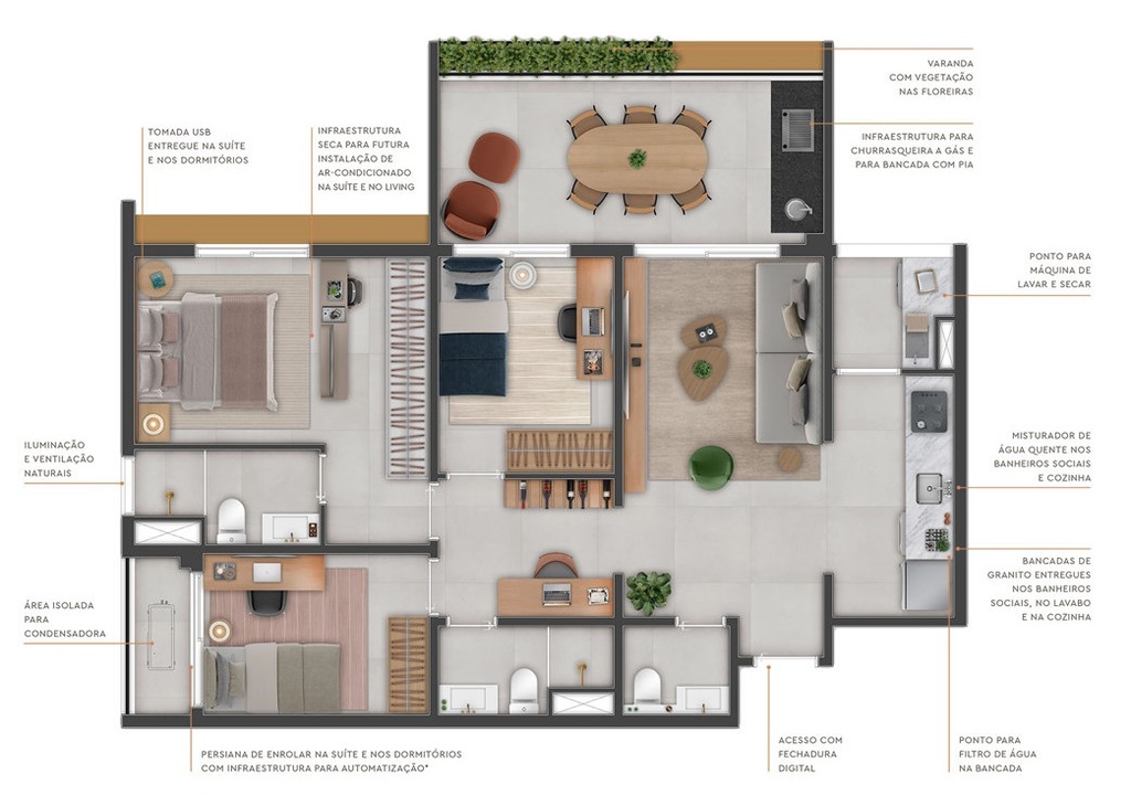 Planta 03 - 3 dorm 87m